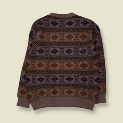 1980s | Knit Jumper | Brown Multicolour - M