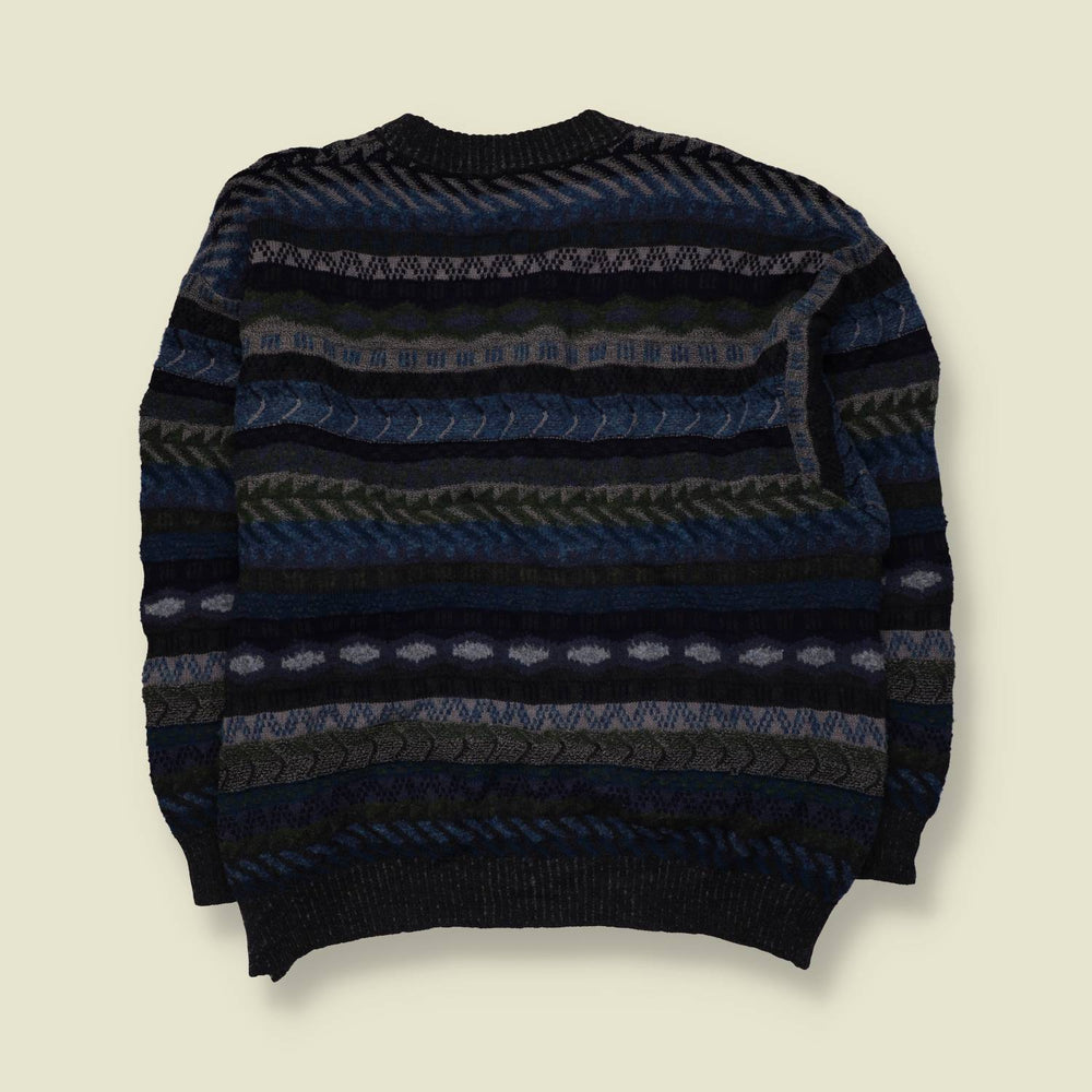 1980s | Bogner | Knit Jumper | Navy Multicolour - XXL