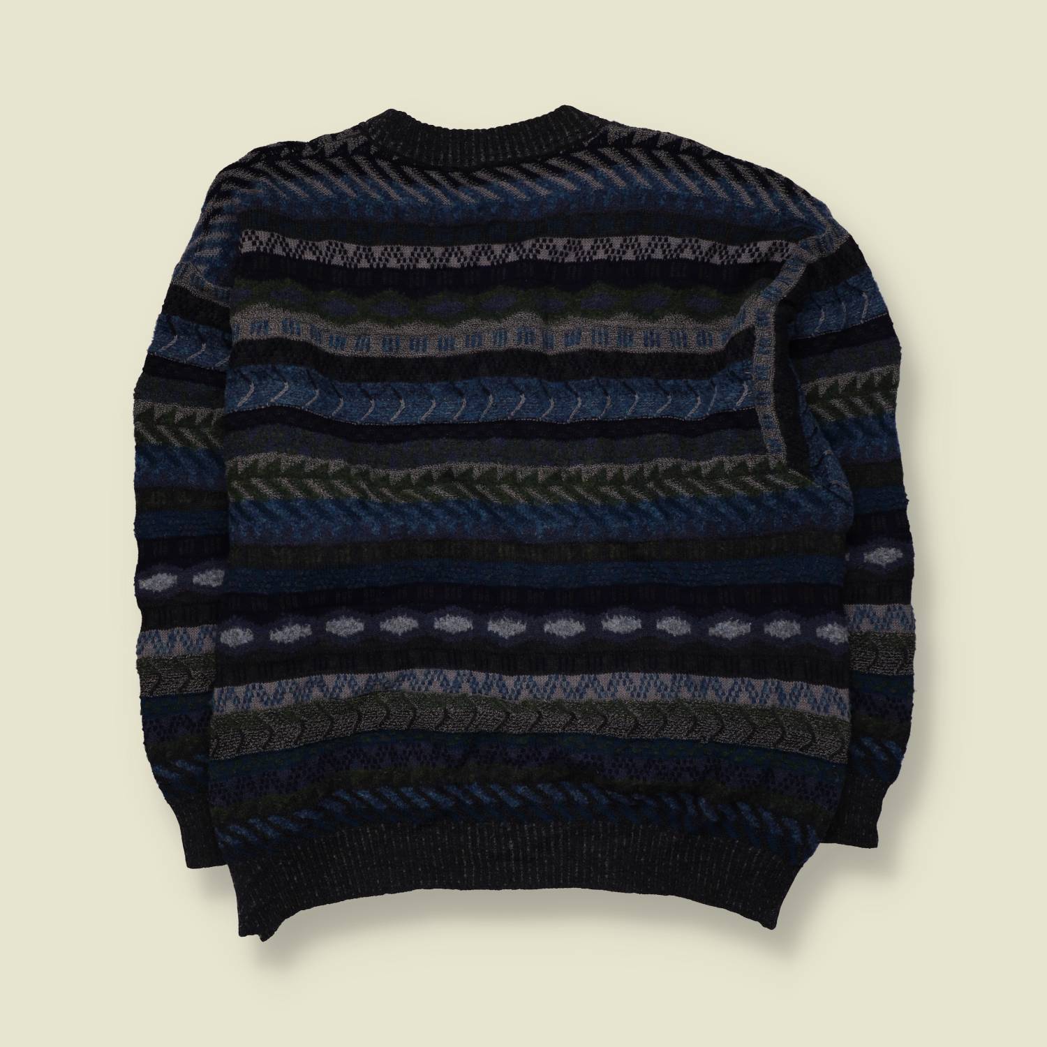 1980s | Bogner | Knit Jumper | Navy Multicolour - XXL