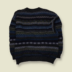 1980s | Bogner | Knit Jumper | Navy Multicolour - XXL