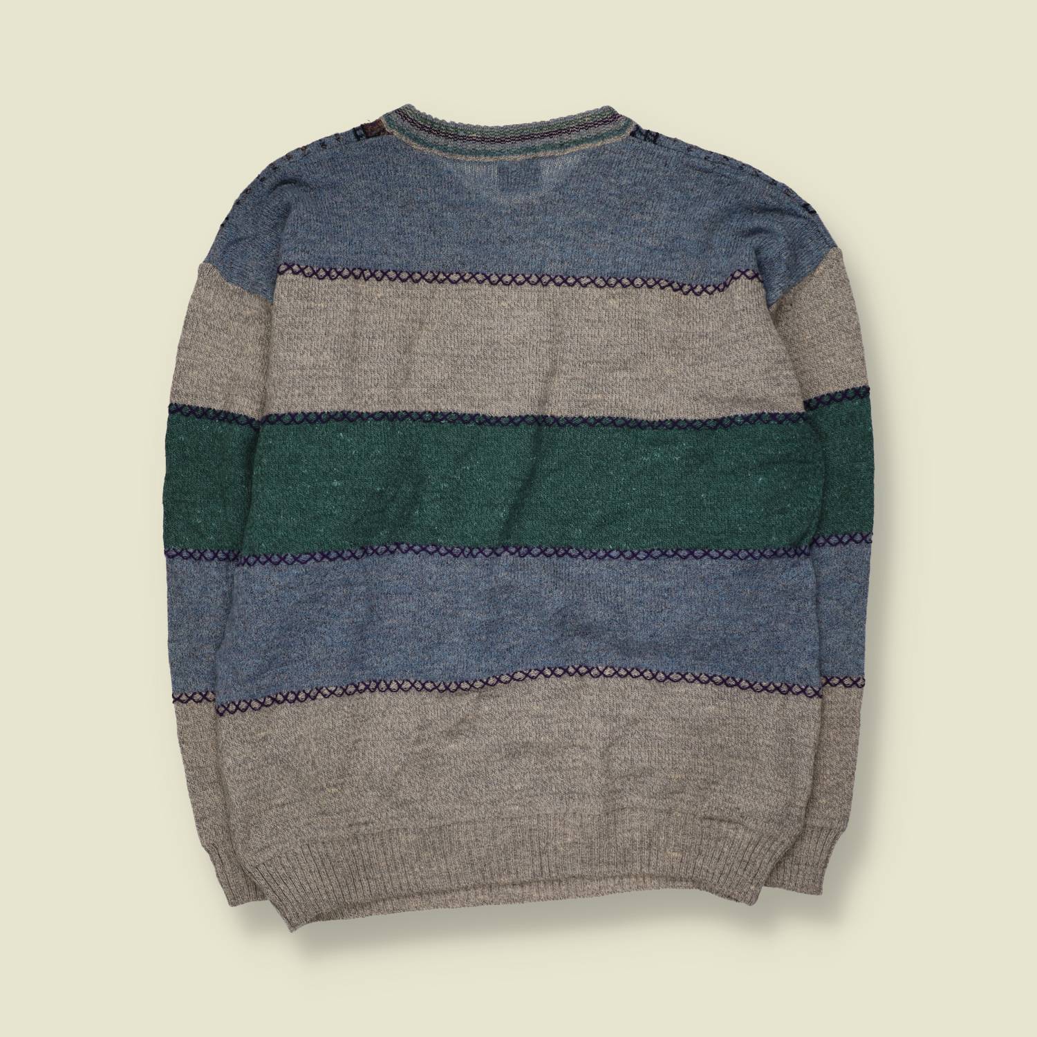 1980s | Gabriel Dauthil | Knit Jumper | Blue Grey Green - XL