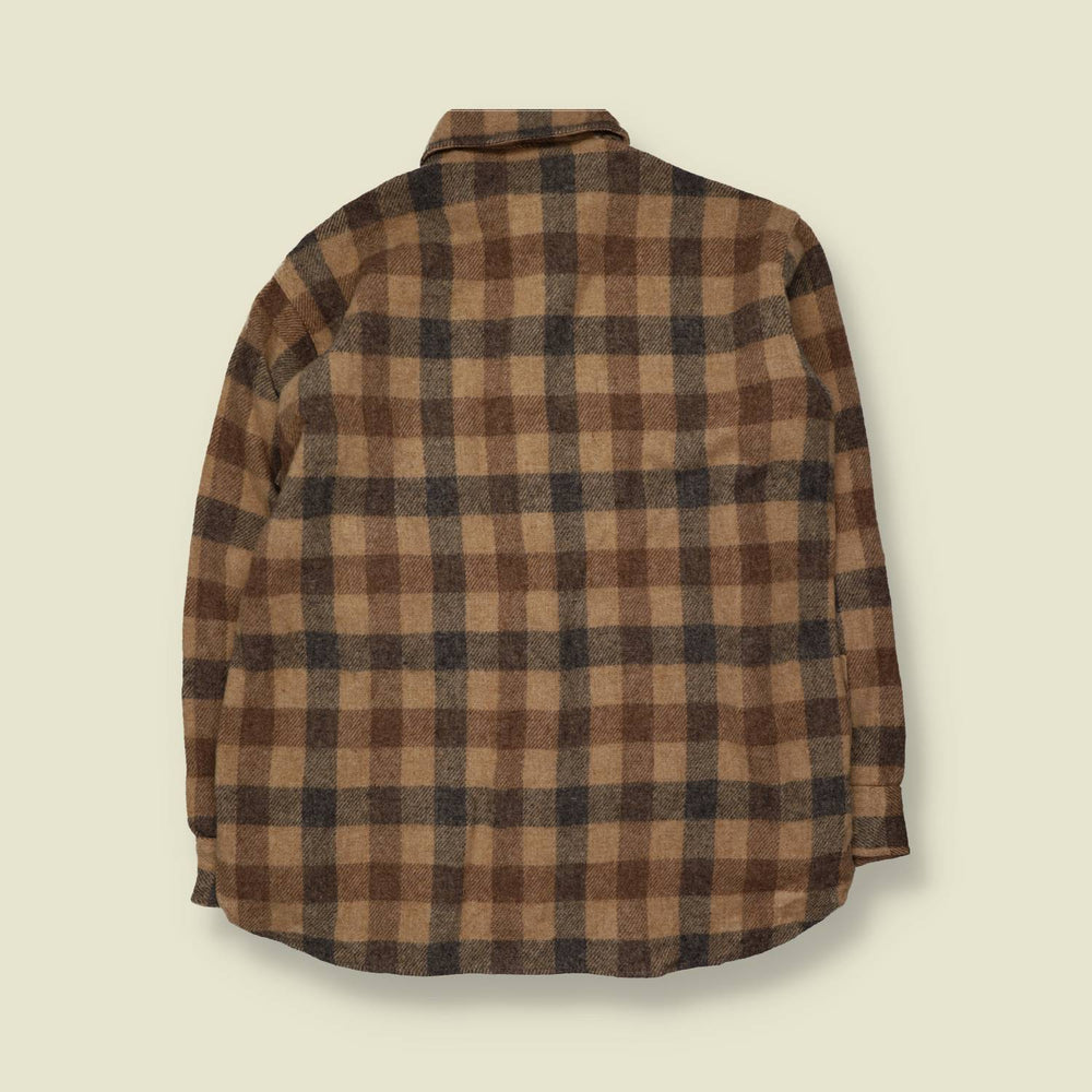 1970s | Woolrich | Flannel Shirt | Tan Brown Check - XXL