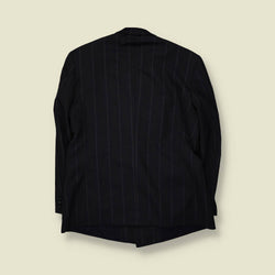 1980s | Three-Button Suit | Grey Pinstripe - M