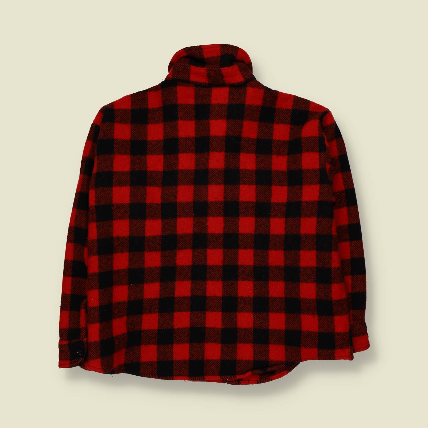 1970s | Leggs | Wool Shirt | Red Black Buffalo Check - L