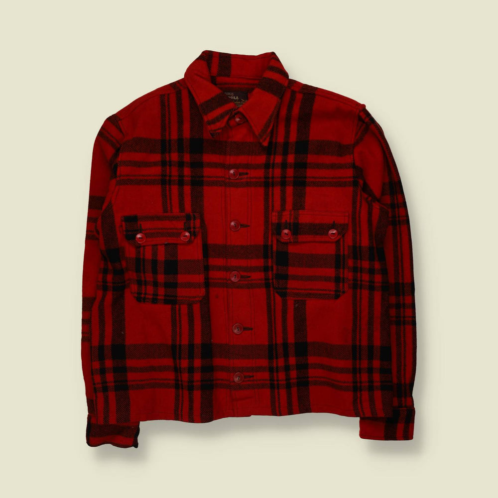 1950s | Mackinaw Shirt | Red Black Check - L
