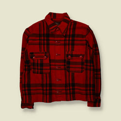1950s | Mackinaw Shirt | Red Black Check - L