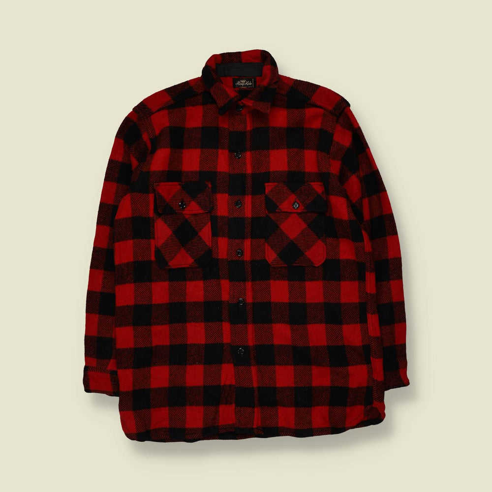 1950s | King Kole | Mackinaw Shirt | Red Black Buffalo Check - S