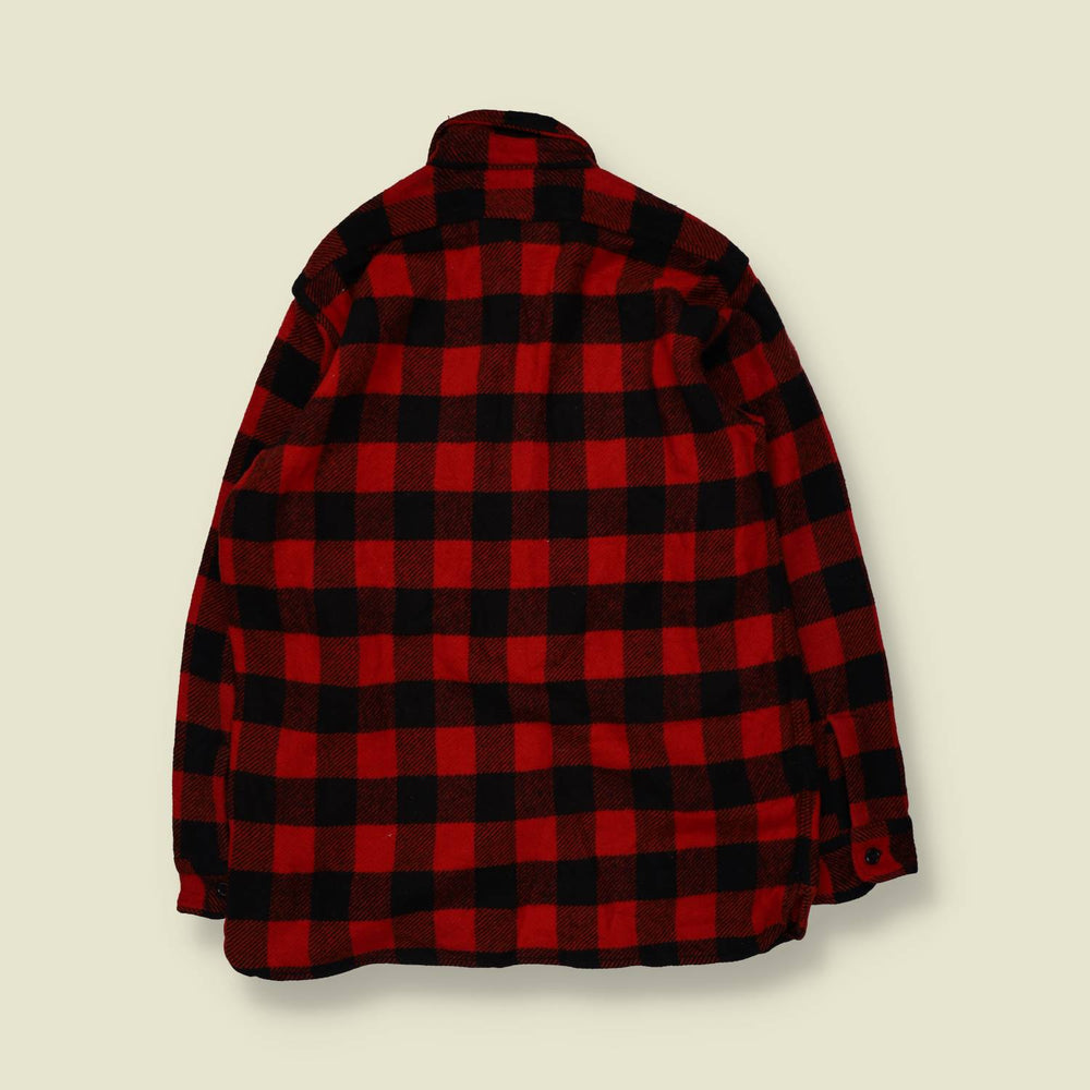 1950s | King Kole | Mackinaw Shirt | Red Black Buffalo Check - S