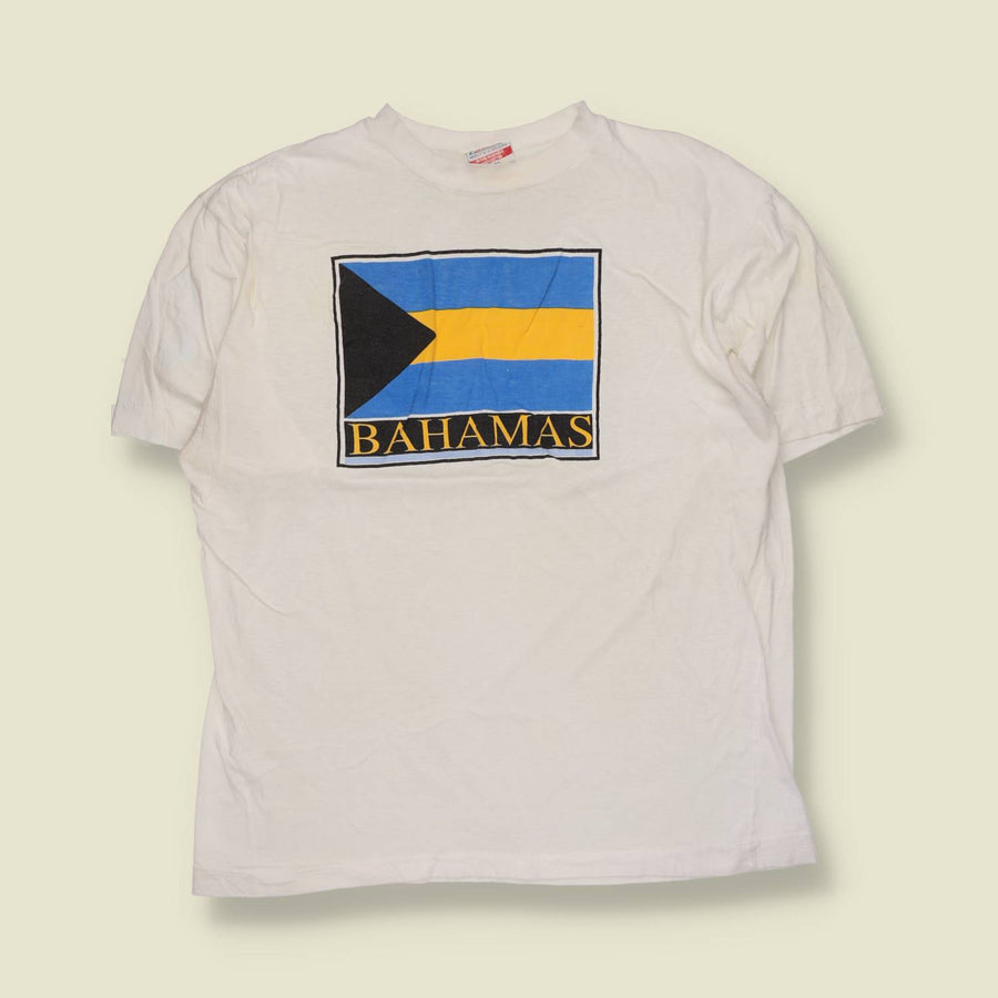 1980s | Souvenir | Bahamas Flag T-Shirt | White - L