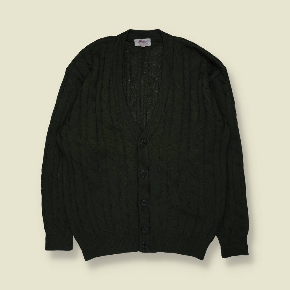 1990s | Monaco | Cardigan | Forest Green - M