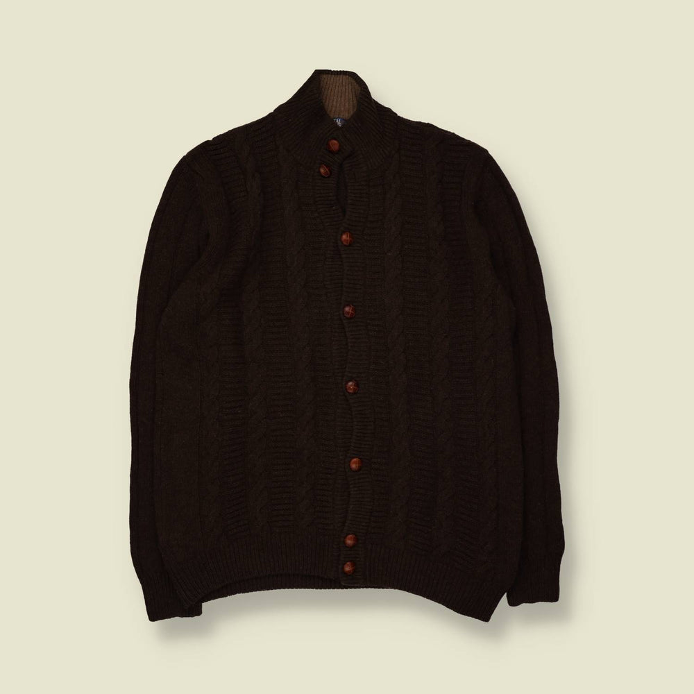 1980s | Total | Cardigan | Dark Brown - XL
