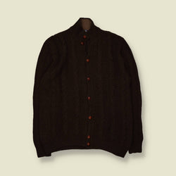 1980s | Total | Cardigan | Dark Brown - XL