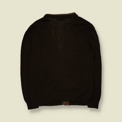 1980s | Donny & Max | Cottage Holidays Cardigan | Dark Brown - XL