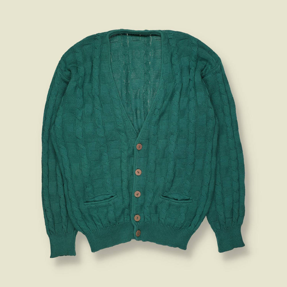 1980s | Henry Fireman | Cardigan | Teal - L