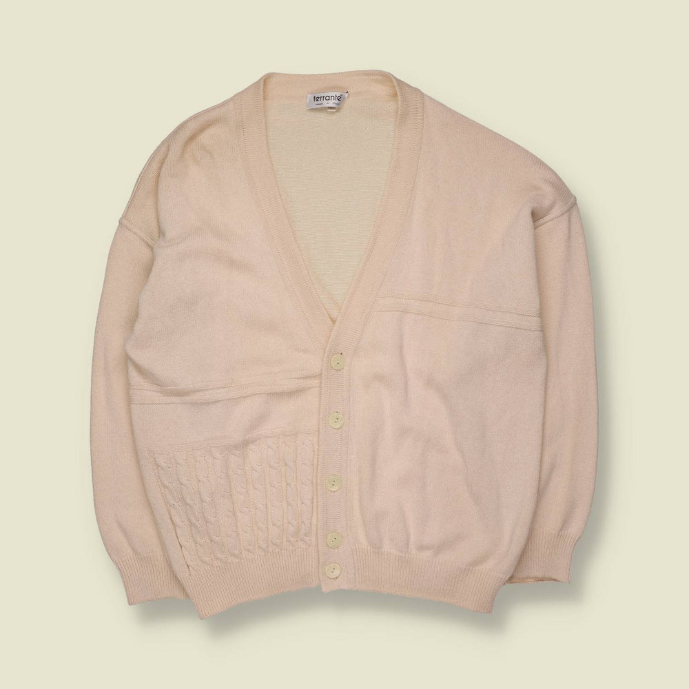 1980s | Ferrante | Cardigan | Cream | Made in Italy - XXL