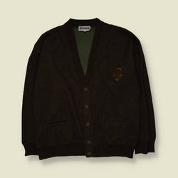 1980s | Lucnou | Cardigan | Dark Brown | Made in Italy - XL
