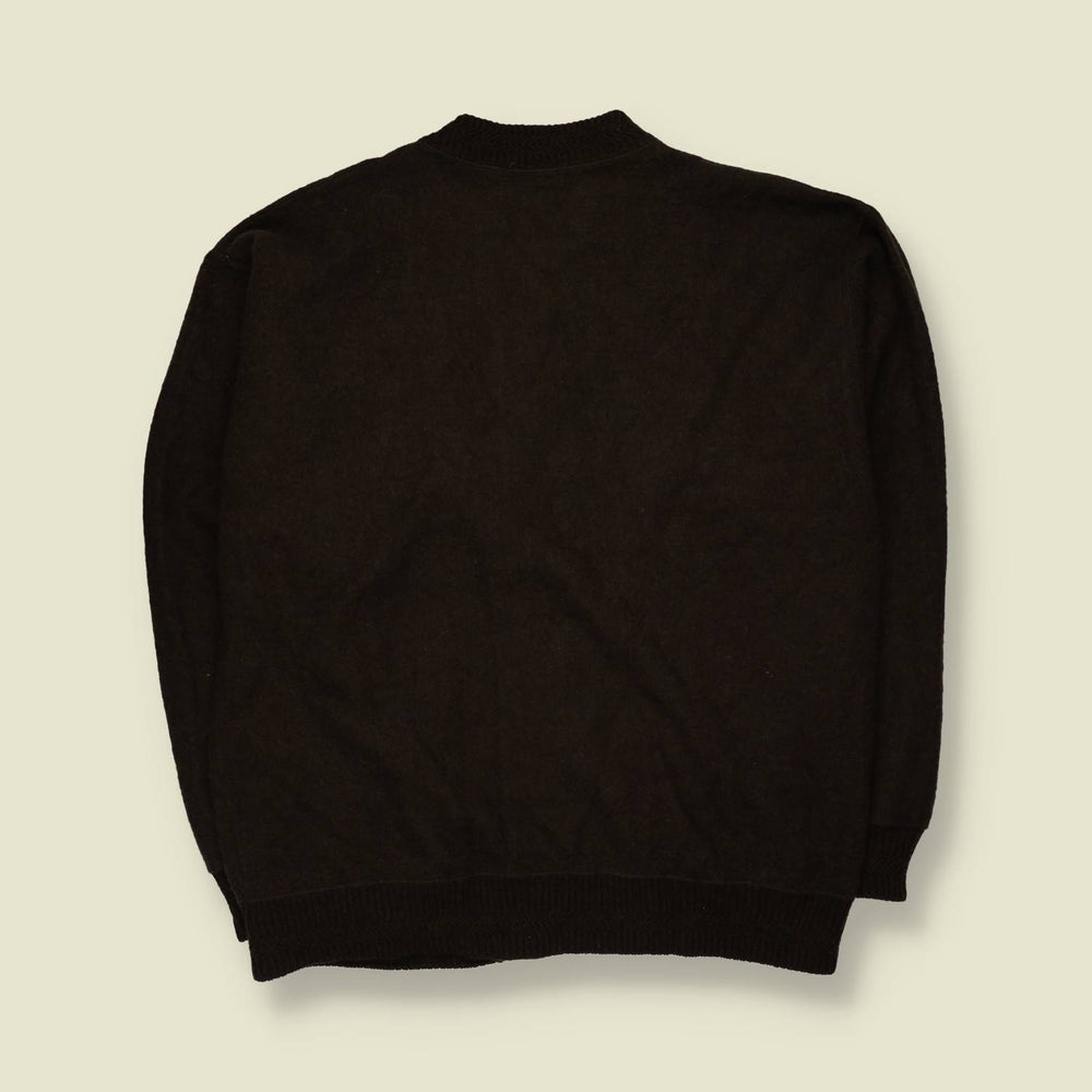 1980s | Lucnou | Cardigan | Dark Brown | Made in Italy - XL