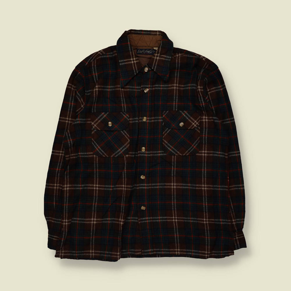 1970s | Lord & Taylor | Shirt | Dark Brown Plaid - L