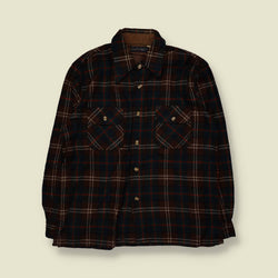 1970s | Lord & Taylor | Shirt | Dark Brown Plaid - L