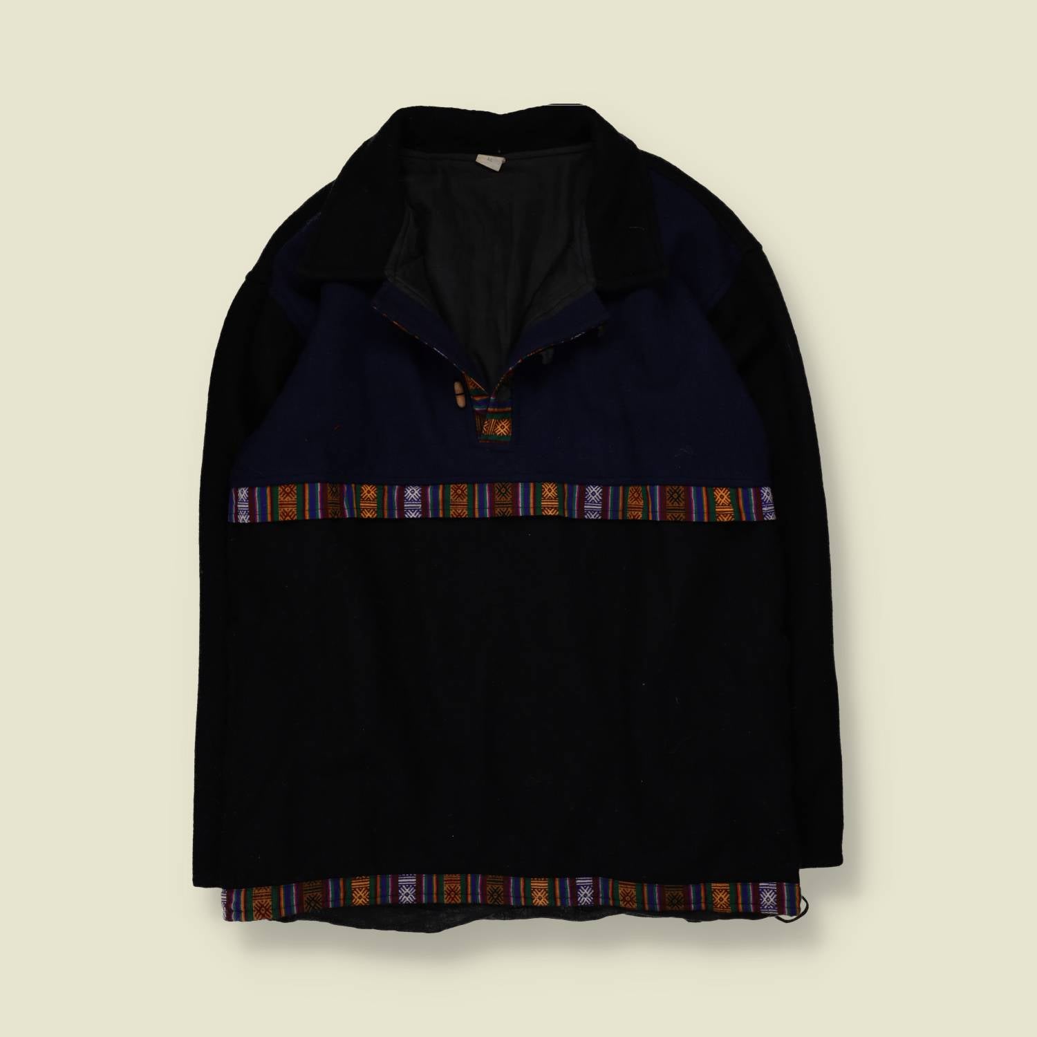 1980s | Nepalese Smock | Navy | Made in Nepal - XL