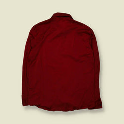 1990s | Satin Shirt | Burgundy - XL