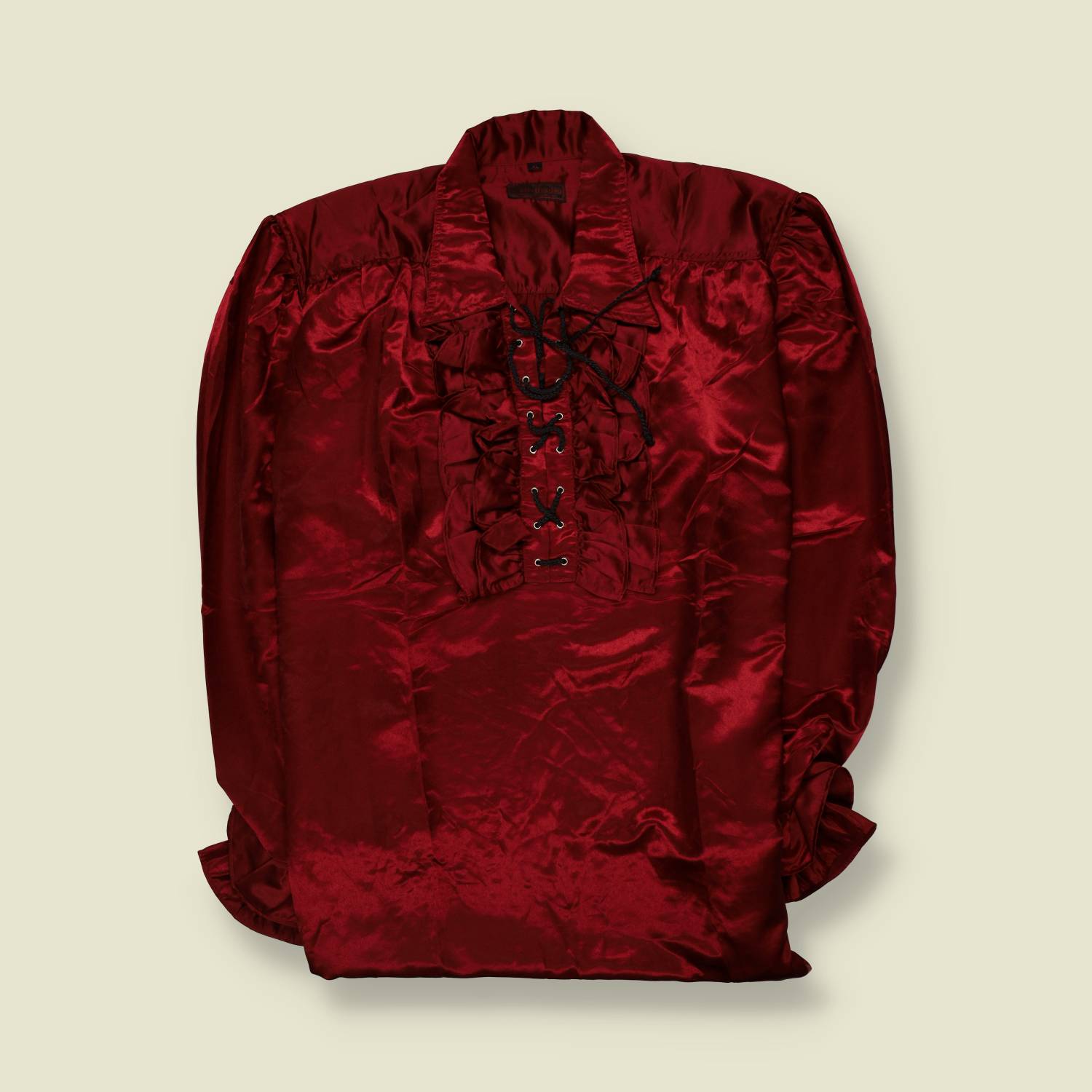 1990s | Satin Shirt | Burgundy - 3XL