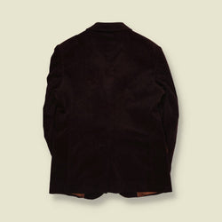 1990s | Velvet Blazer | Dark Brown - S