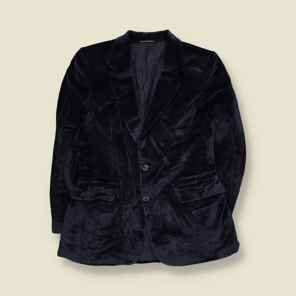 1990s | El Corte Inglés | Velvet Blazer | Navy - S
