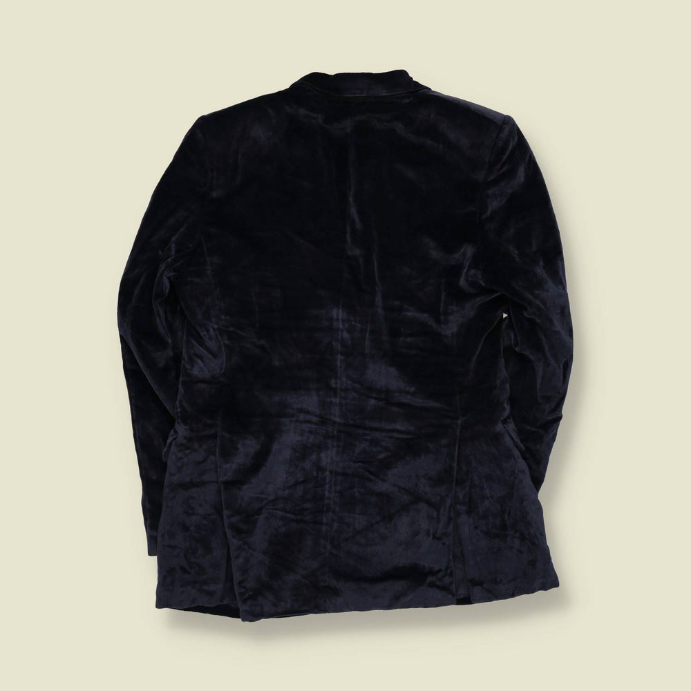 1990s | El Corte Inglés | Velvet Blazer | Navy - S