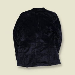 1990s | El Corte Inglés | Velvet Blazer | Navy - S