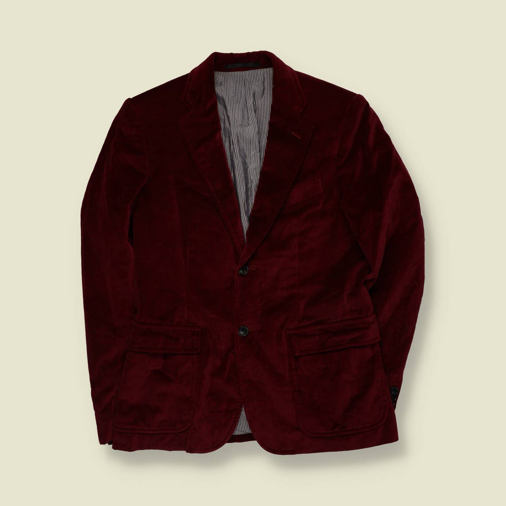 1990s | Marco Griffano | Velvet Blazer | Burgundy | Made in Italy - XS