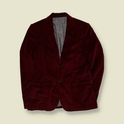 1990s | Marco Griffano | Velvet Blazer | Burgundy | Made in Italy - XS