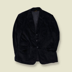 1990s | David and David | Velvet Blazer | Navy | Made in Italy - L