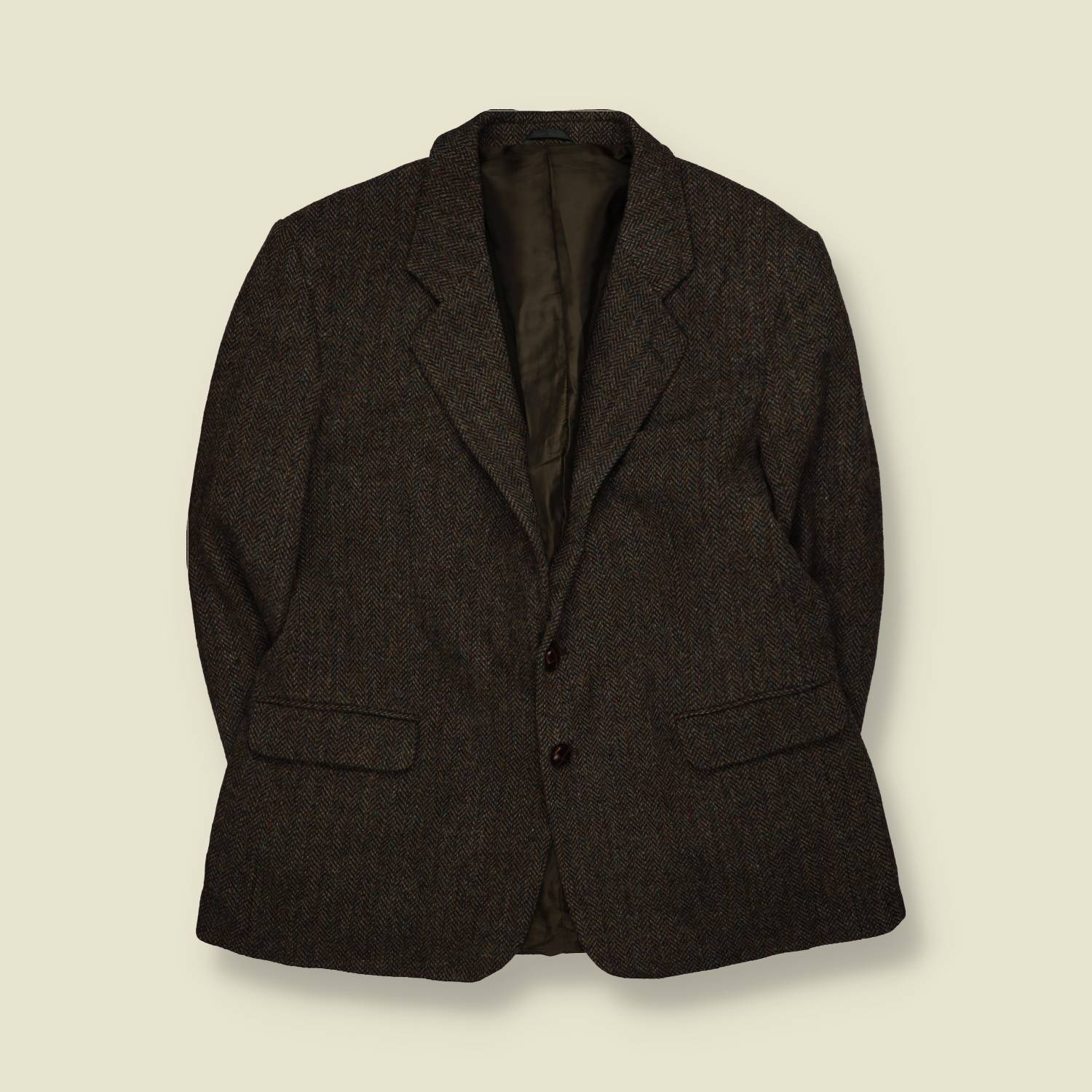 1980s | Harris Tweed | Blazer | Dark Brown - XL