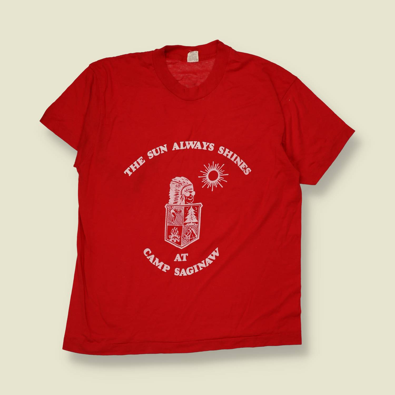 1980s | Screen Stars | Camp Saginaw T-Shirt | Red - S