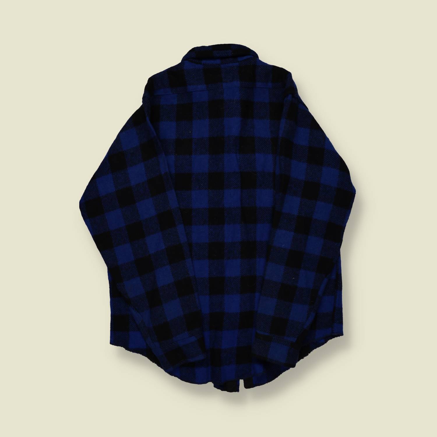 1960s | Soo Woolen Mills | Buffalo Plaid Wool Shirt – Blue/Black - S/M