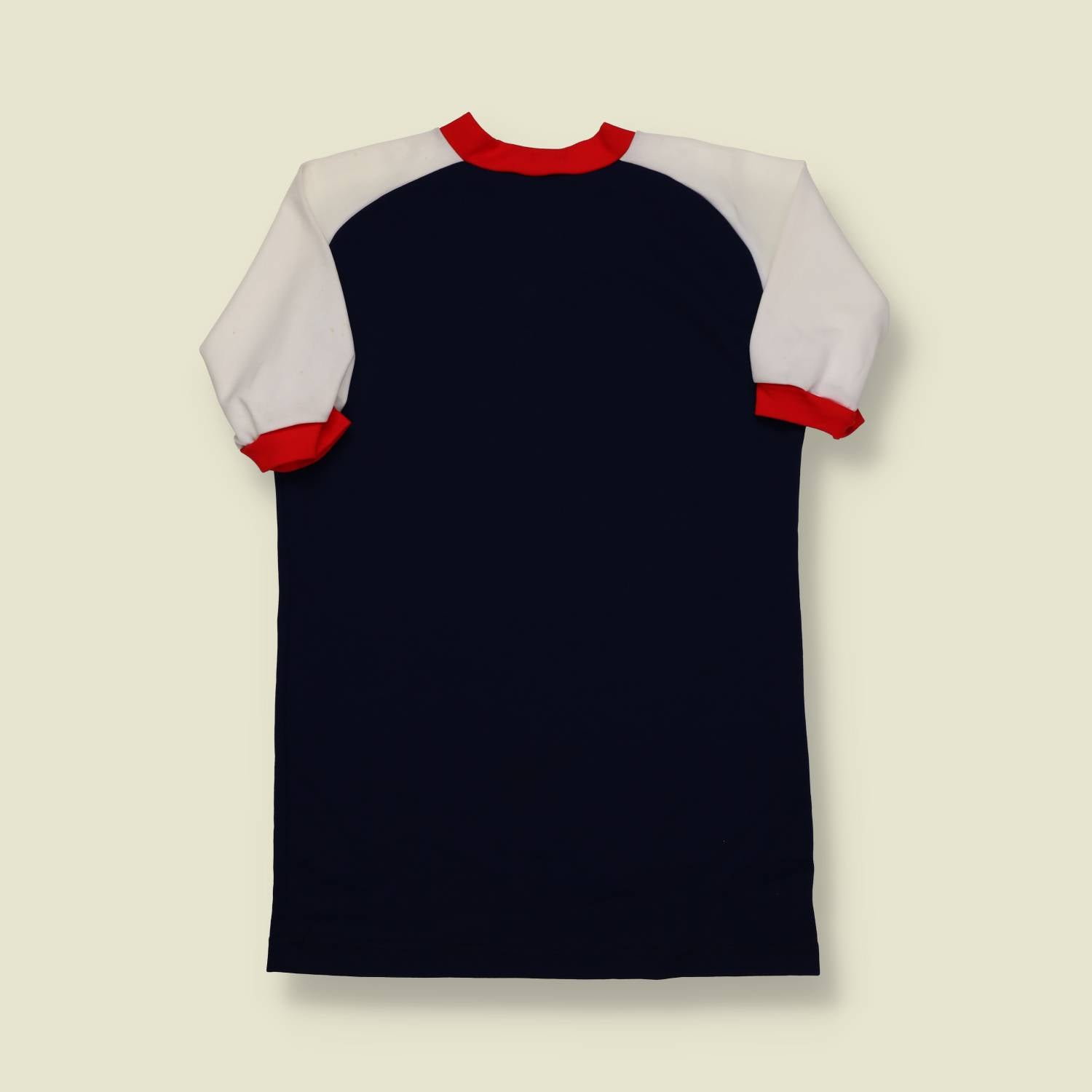 1970s | Russell Athletic | V-Neck Jersey Dress – Navy/White/Red - XS/S