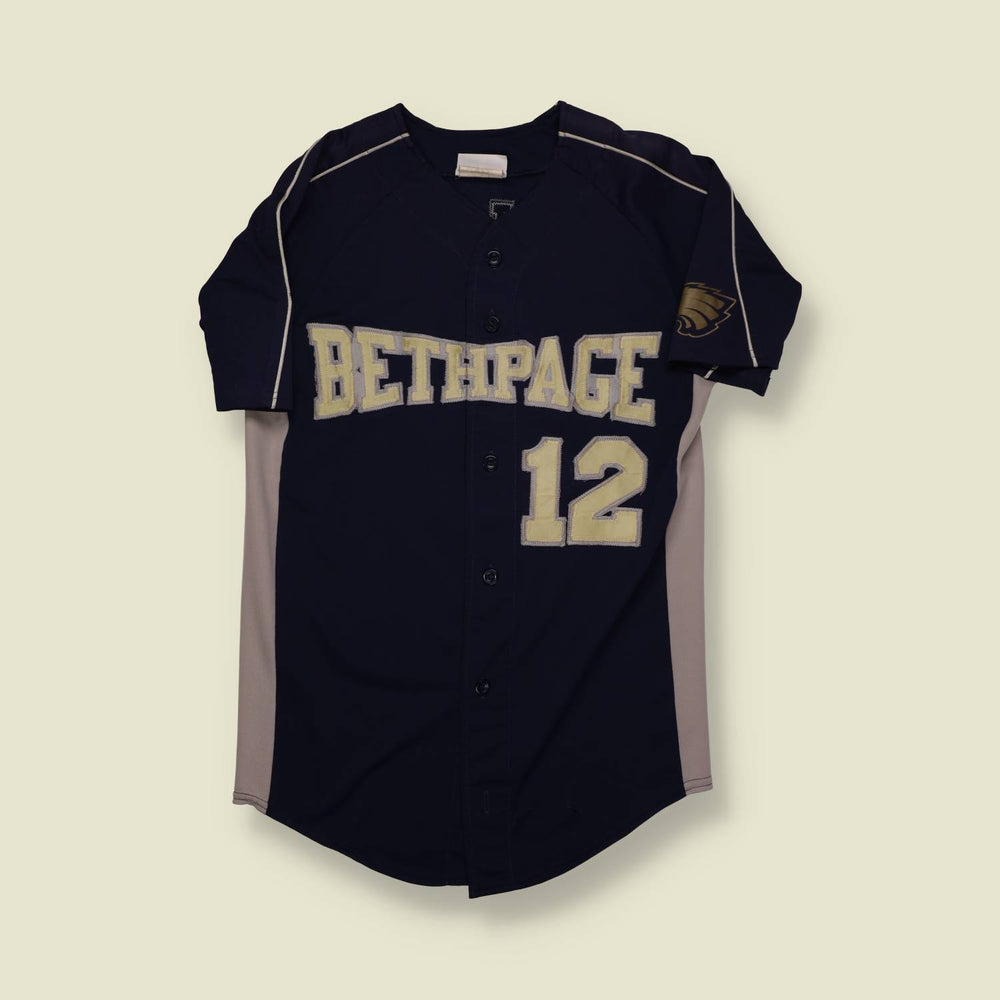 1980s | Team World | Bethpage Baseball Jersey – Navy/Grey - S