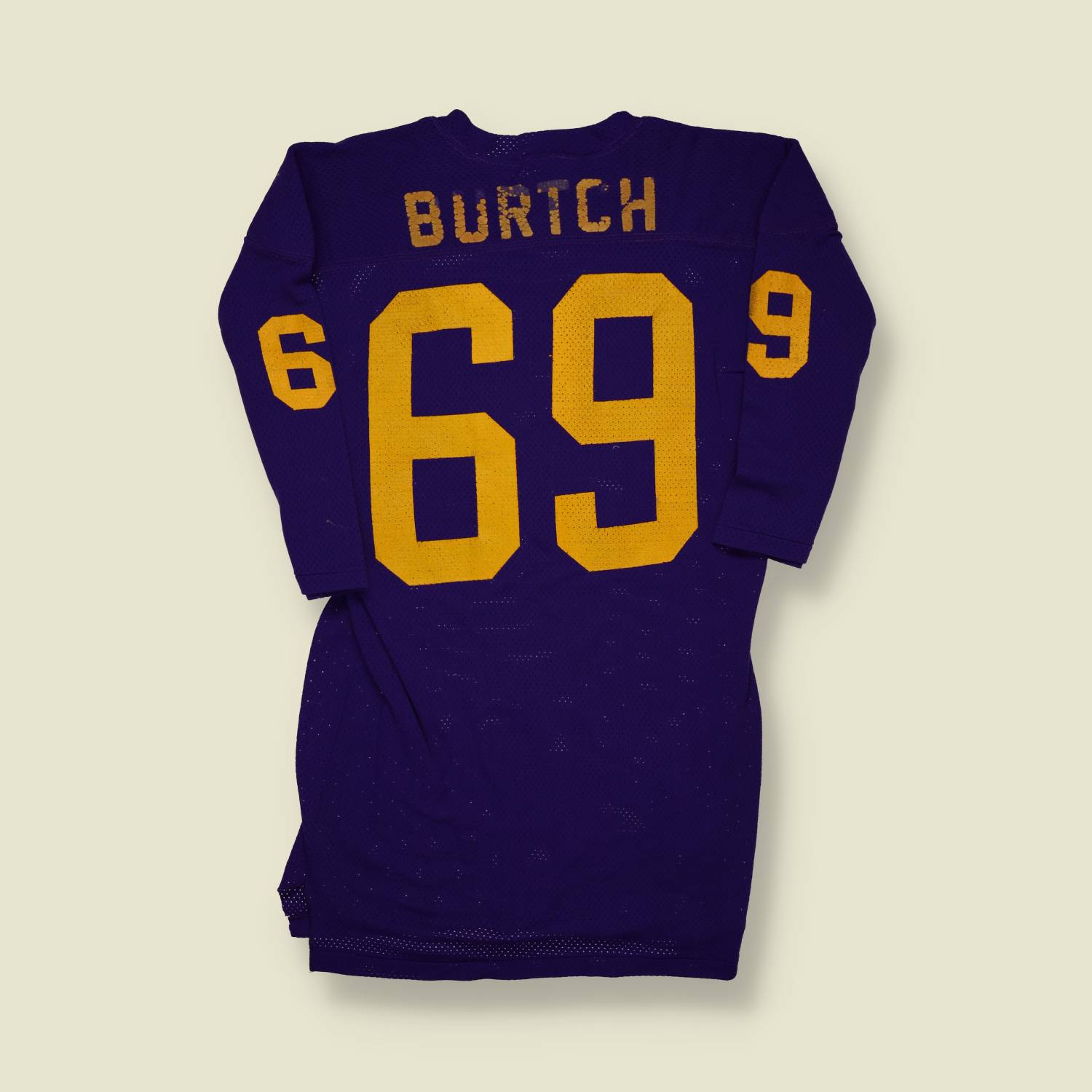 1970s | Southern Athletic | Mesh Football Jersey – Purple/Gold #69 - XS/S