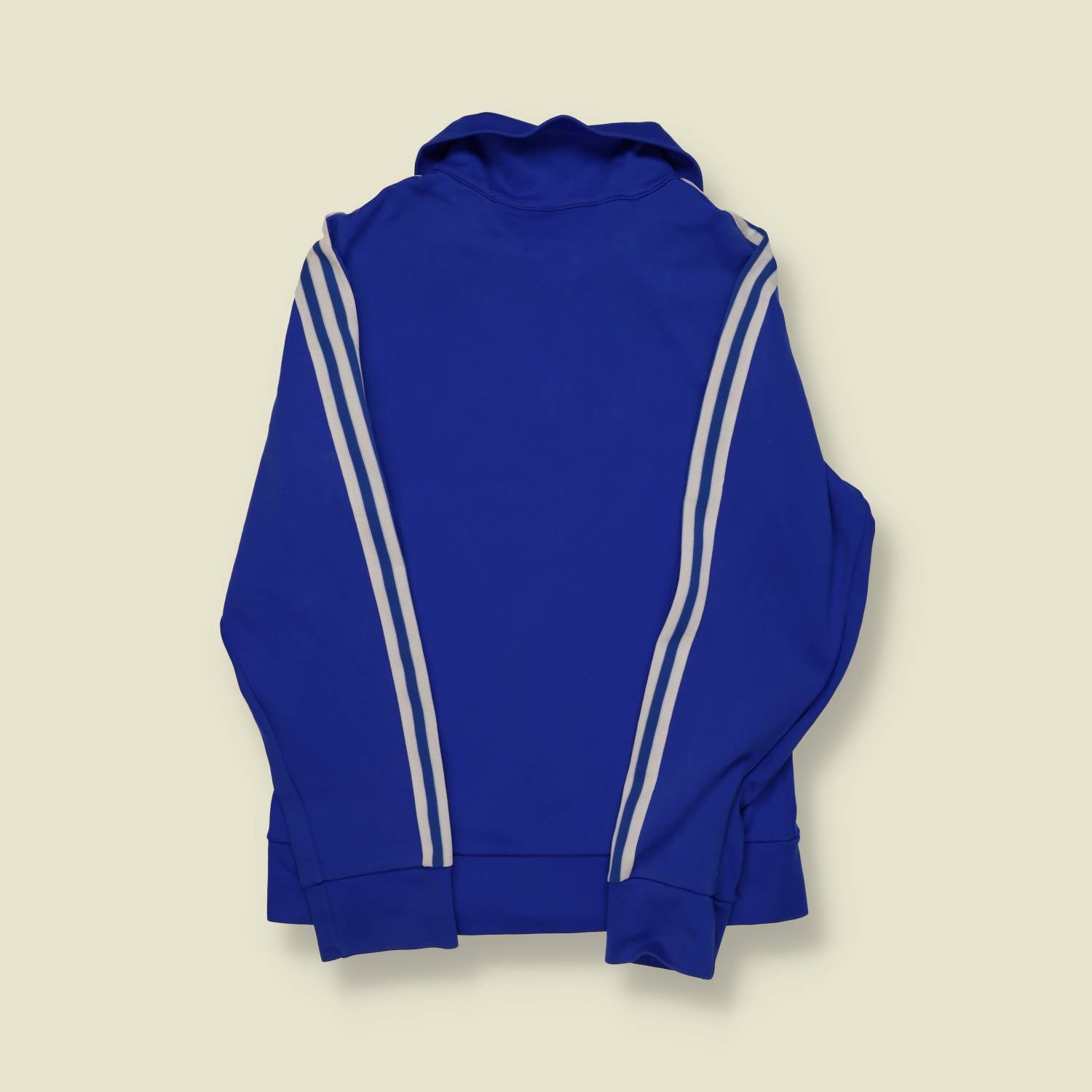 1970s | Adidas | Three-Stripe Track Top – Royal Blue/White – XS