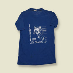 1981 | Sportswear | Bombers City Champs Football Tee – Blue - XXS