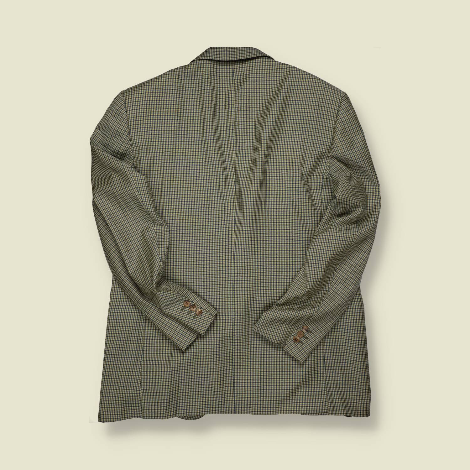 1980s | Burberrys | Checked Suit Jacket – Green & Navy Micro-Check - S/M