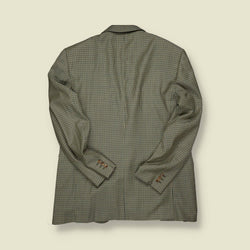 1980s | Burberrys | Checked Suit Jacket – Green & Navy Micro-Check - S/M
