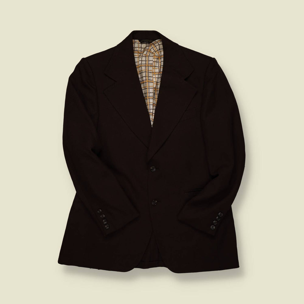 1970s | Tailored Blazer – Dark Brown - S