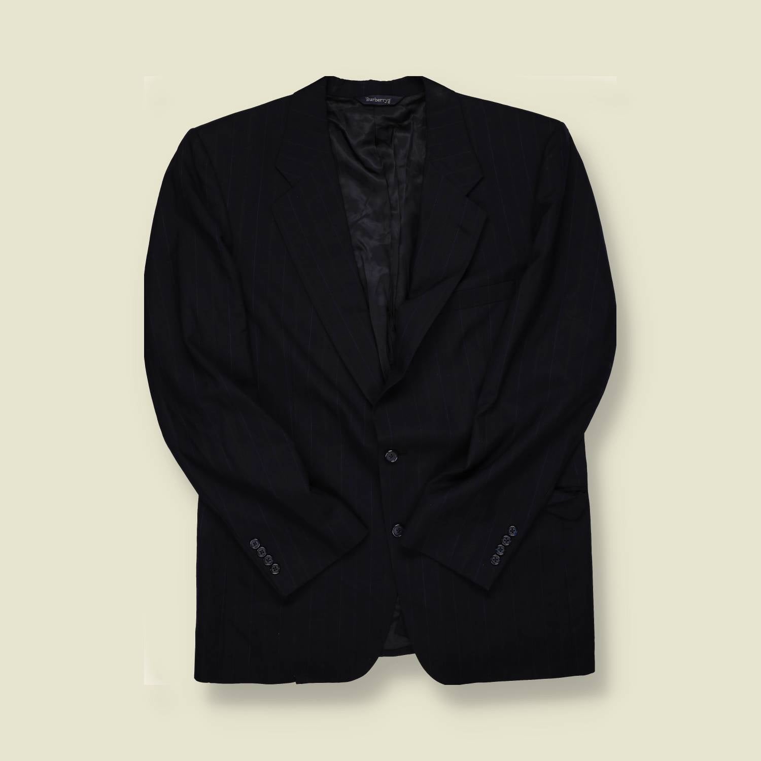 1990s | Burberry | Pinstripe Blazer – Black - M