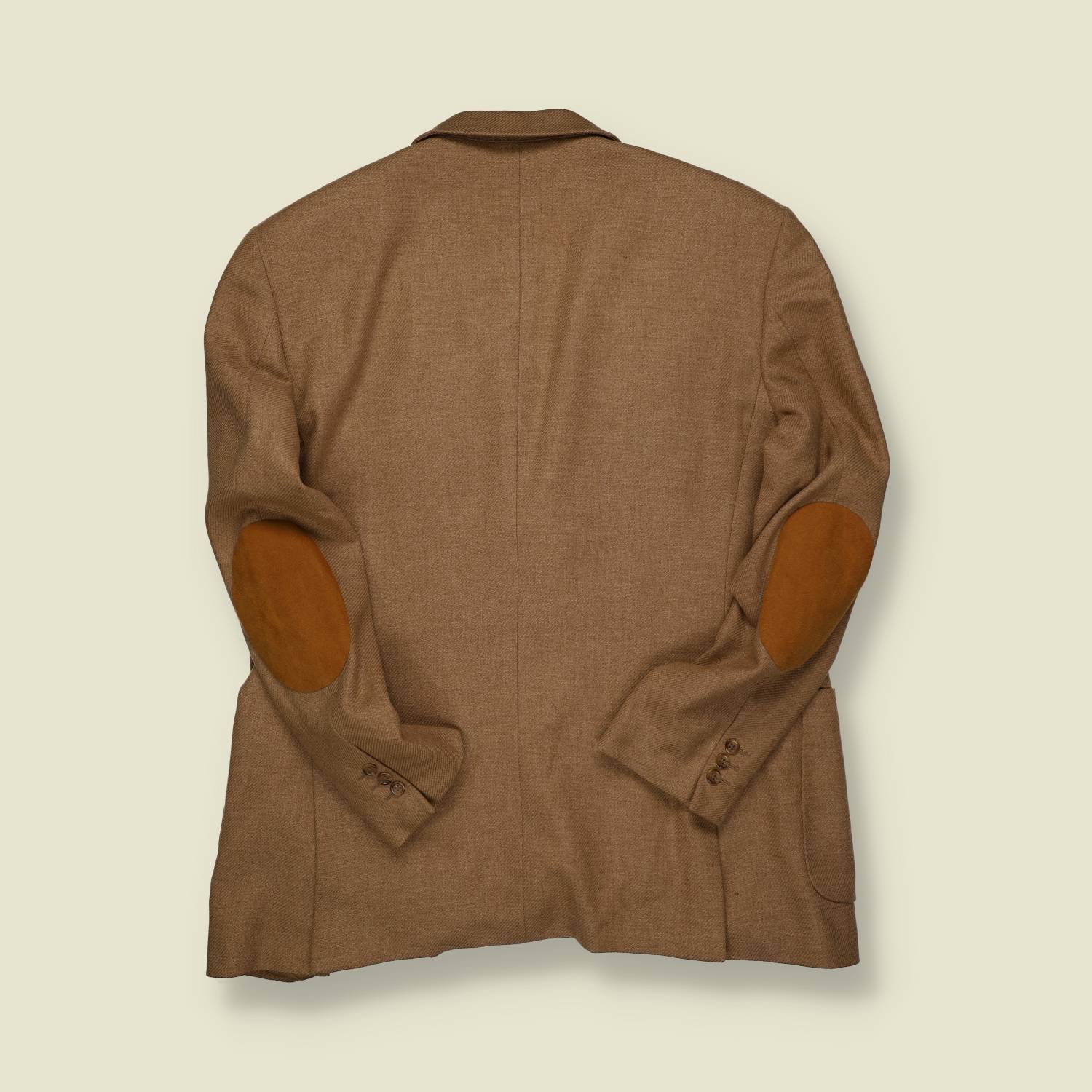 1990s | Burberry | Wool–Cashmere Blazer – Camel with Elbow Patches - M