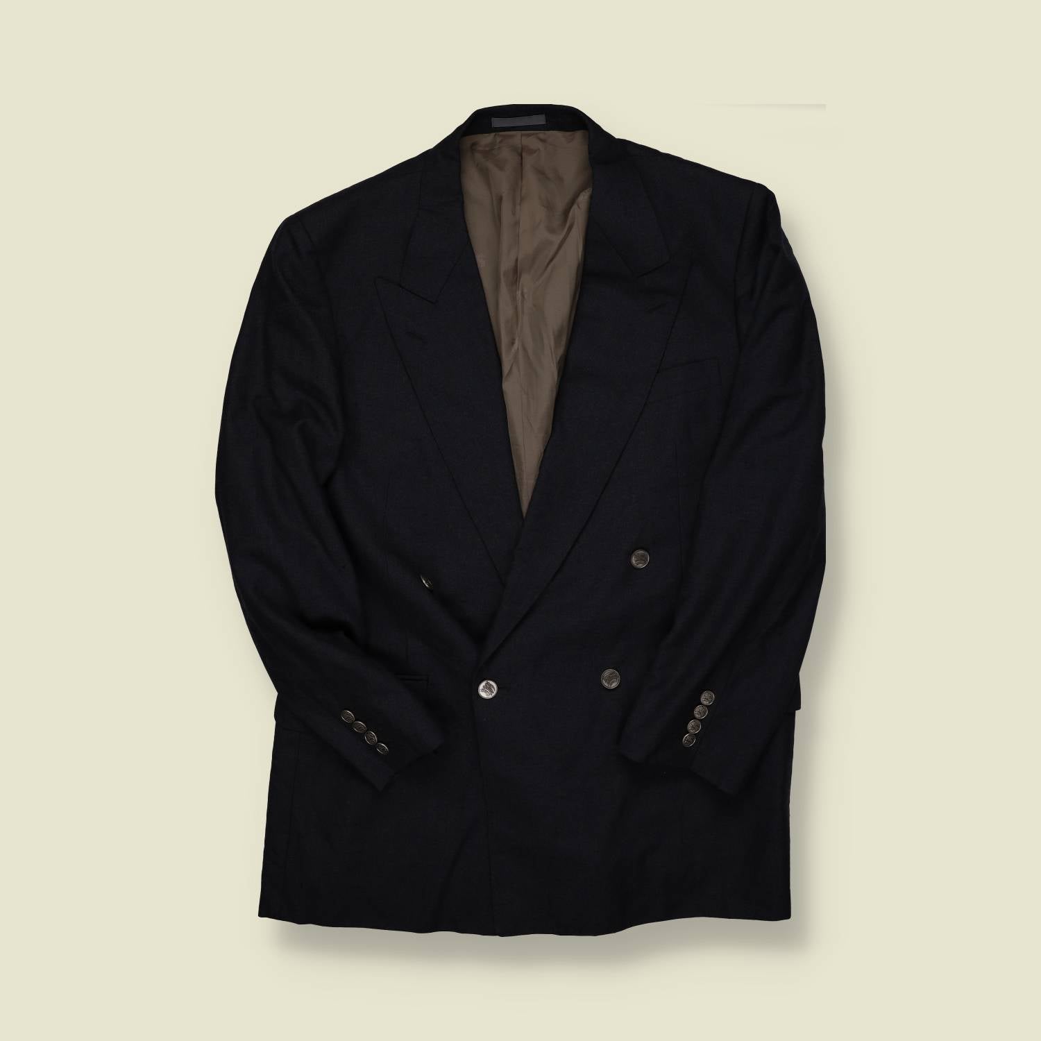 1980s | Burberry | Double-Breasted Blazer – Navy - M