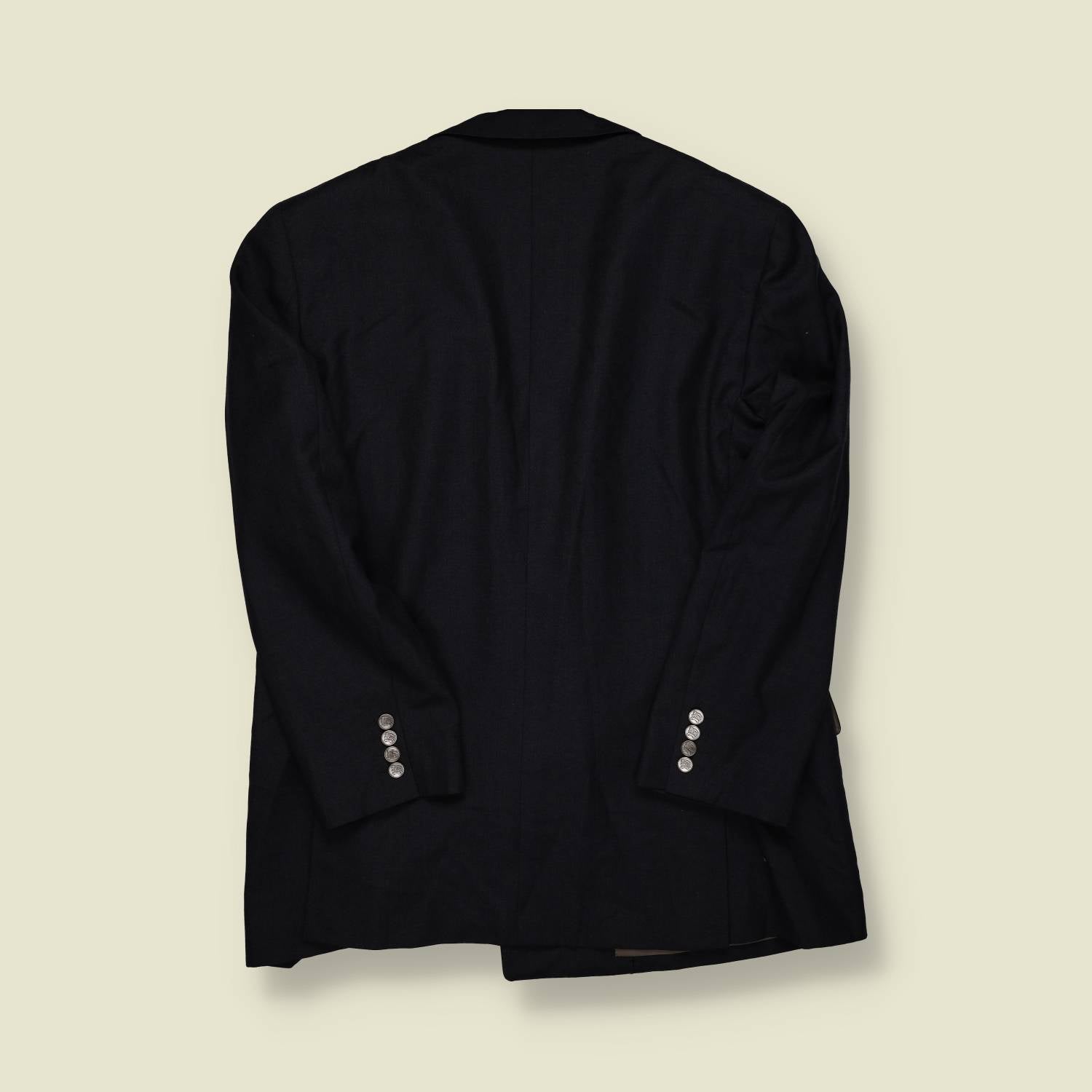 1980s | Burberry | Double-Breasted Blazer – Navy - M