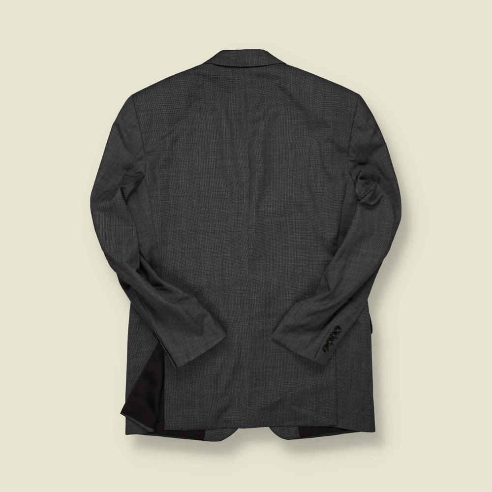 1990s | Yves Saint Laurent | Checked Blazer – Charcoal - S