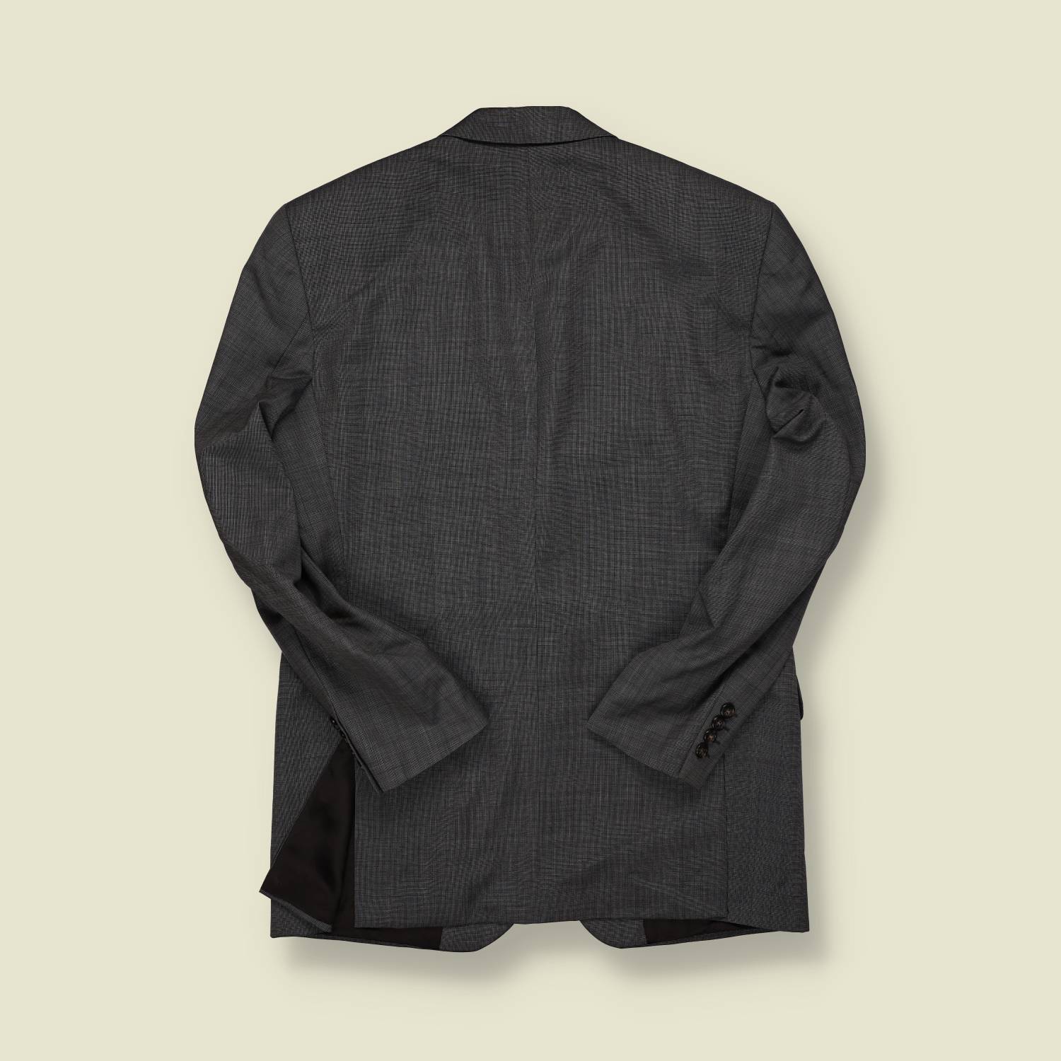 1990s | Yves Saint Laurent | Checked Blazer – Charcoal - S